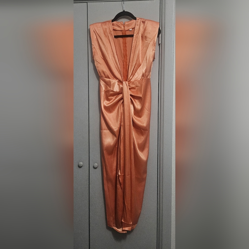 Chic Sleeveless Orange Prom Dress